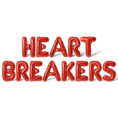16 Inch Red HEART BREAKERS Letter Balloon Banner Image 1