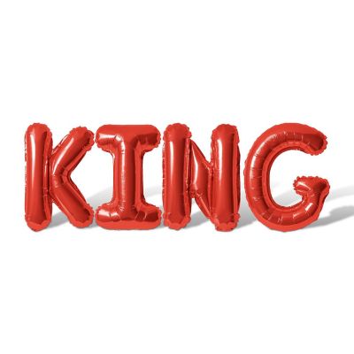 16 Inch Red KING Letter Balloon Banner Image 1