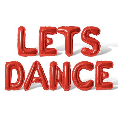16 Inch Red LETS DANCE Letter Balloon Banner Image 1