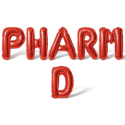 16 Inch Red PHARM D Letter Balloon Banner Image 1