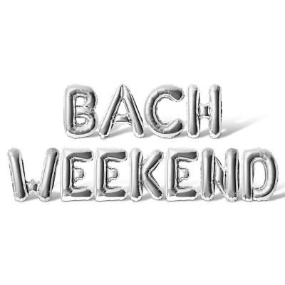 16 Inch Silver BACH WEEKEND Letter Balloon Banner Image 1