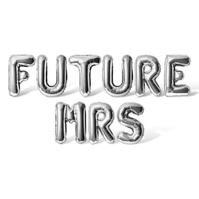 16 Inch Silver FUTURE MRS Letter Balloon Banner Image 1