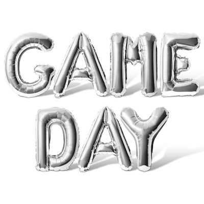 16 Inch Silver GAME DAY Letter Balloon Banner Image 1
