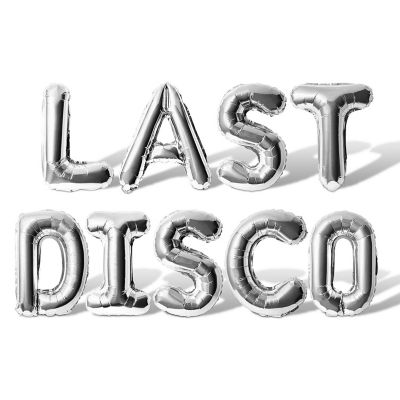16 Inch Silver LAST DISCO Letter Balloon Banner Image 1