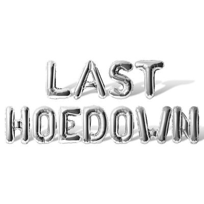 16 Inch Silver LAST HOE DOWN Letter Balloon Banner Image 1