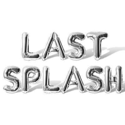 16 Inch Silver LAST SPLASH Letter Balloon Banner Image 1