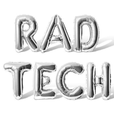 16 Inch Silver RAD TECH Letter Balloon Banner Image 1