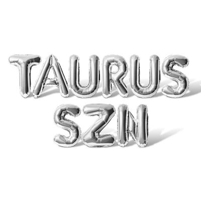 16 Inch Silver TAURUS SZN Letter Balloon Banner Image 1
