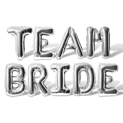 16 Inch Silver TEAM BRIDE Letter Balloon Banner Image 1