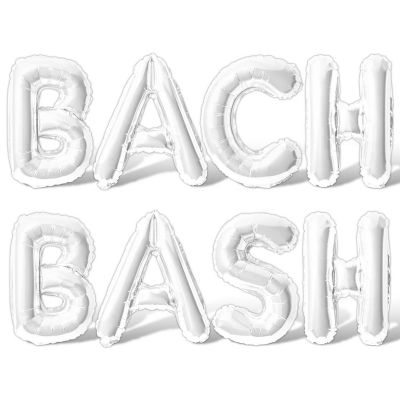 16 Inch White BACH BASH Letter Balloon Banner Image 1