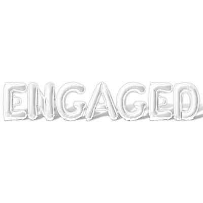 16 Inch White ENGAGED Letter Balloon Banner Image 1