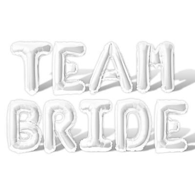 16 Inch White TEAM BRIDE Letter Balloon Banner Image 1