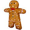 16" LED Lighted Acrylic Gingerbread Man with Bow Tie Christmas Decoration Image 2
