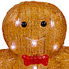 16" LED Lighted Acrylic Gingerbread Man with Bow Tie Christmas Decoration Image 4