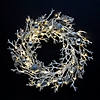 16" Light-Up White Winter Artificial Wreath Christmas Decoration Image 1