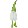 16" Lime Green and White Sitting Spring Gnome Figure Image 1