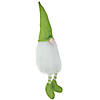 16" Lime Green and White Sitting Spring Gnome Figure Image 1