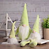 16" Lime Green and White Sitting Spring Gnome Figure Image 1