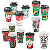 16 oz. Bulk 144 Ct. Christmas Disposable Paper Coffee Cup Assortment with Lids Image 1
