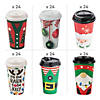 16 oz. Bulk 144 Ct. Christmas Disposable Paper Coffee Cup Assortment with Lids Image 1