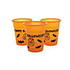 16 oz. Bulk 50 Ct. Happy Halloween Pumpkin & Bats Disposable Plastic Cups Image 1