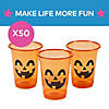 16 oz. Bulk 50 Ct. Jack-O&#8217;-Lantern Orange Disposable Plastic Cups Image 2