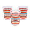 16 oz. Bulk 50 Ct. Viva Fiesta Serape Stripe Pattern Disposable Plastic Cups Image 1