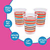 16 oz. Bulk 50 Ct. Viva Fiesta Serape Stripe Pattern Disposable Plastic Cups Image 2
