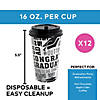 16 oz. Congrats Hashtag Graduation Disposable Paper Coffee Cups with Lids - 12 Ct. Image 3