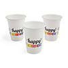 16 oz. Rainbow Happy Retirement Disposable Plastic Cups - 25 Ct. Image 1