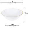 16 oz. White with Gold Rim Organic Round Disposable Plastic Soup Bowls (60 Bowls) Image 2