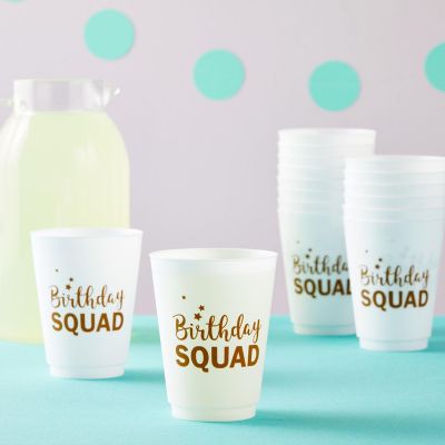 16 Pack Reusable Plastic Birthday Party Cups, White, 16 oz Image 2