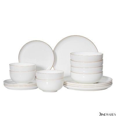 16-Pc White Bone China Dinnerware Set Image 1