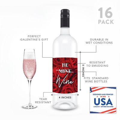 16 PCS Anti-Valentines Funny Wine Labels Image 2