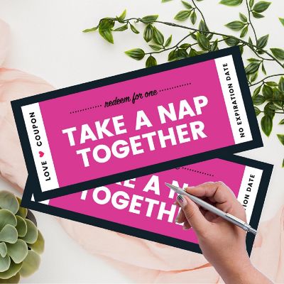 16 Pcs Fuchsia Love Coupons for Couples Image 2