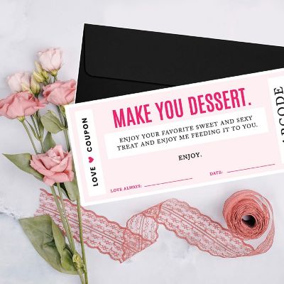 16 Pcs Pink Love Coupons for Couples Image 1