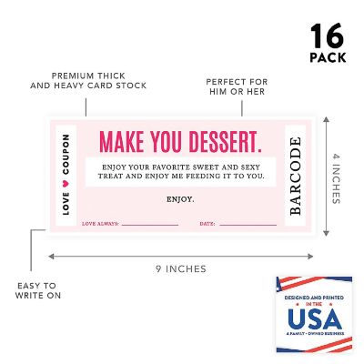 16 Pcs Pink Love Coupons for Couples Image 3