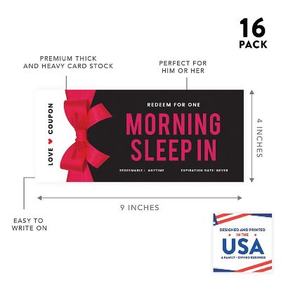 16 Pcs Red Bow Love Coupons for Couples Image 3