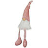 16" Pink and White Sitting Spring Gnome Figure Image 1