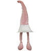 16" Pink and White Sitting Spring Gnome Figure Image 3