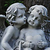 16" Sitting Cherub Angels with Bow and Heart Outdoor Garden Statue Image 2