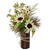 16" Sunflowers and Berries Artificial Fall Harvest Floral Decoration Image 1