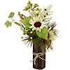 16" Sunflowers and Berries Artificial Fall Harvest Floral Decoration Image 2