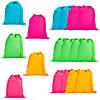16" x 17 1/2"  Neon Canvas Drawstring Bags - 12 Pc. Image 1