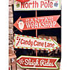 16" x 35" Whimsical Christmas North Pole Directional Wood Yard Sign Image 2