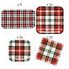 162 Pc. Tartan Plaid Party Tableware Kit for 24 Guests Image 1