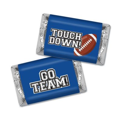 164 Pcs Blue Football Party Candy Favors Hershey's Miniatures Chocolate - Touchdown Image 1