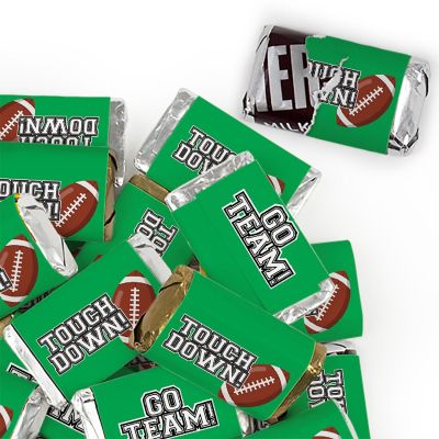 164 Pcs Green Football Party Candy Favors Hershey's Miniatures Chocolate - Touchdown Image 1