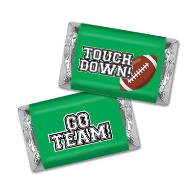 164 Pcs Green Football Party Candy Favors Hershey's Miniatures Chocolate - Touchdown Image 1