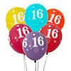 16th Birthday Sparkle 11" Latex Balloon Assortment - 6 Pc. Image 1